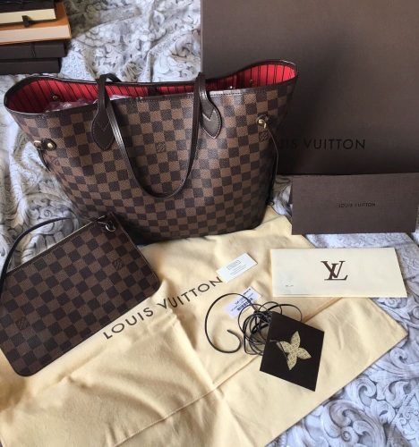Louis Vuitton N51105 Neverfull MM Shoulder Bag Damier Ebene Canvas photo review