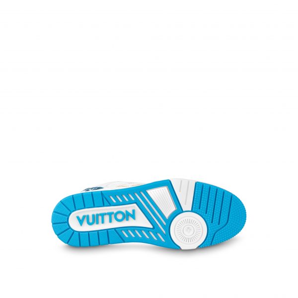 Louis Vuitton LV Trainer Sneaker Velcro strap Monogram denim Blue 1A9ZI6