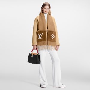 Louis Vuitton M77736 LV Cosy Mink Fur Collection Beige Scarf