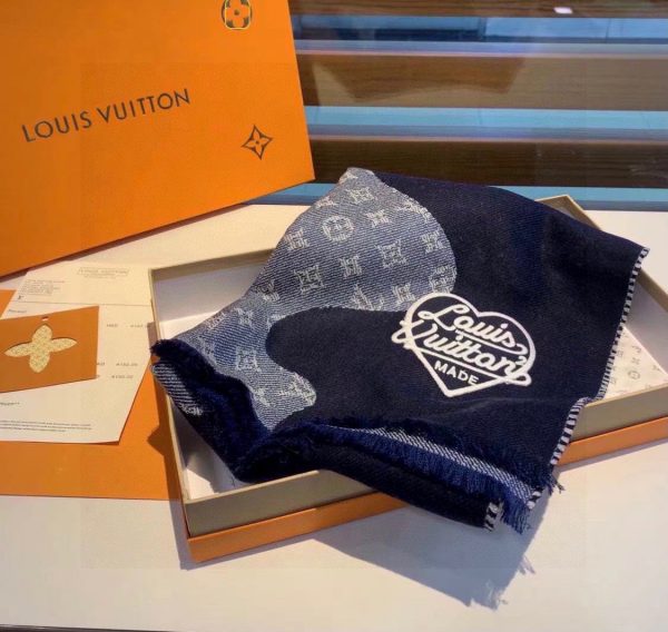Louis Vuitton x Nigo MP3255 Monogram Drip Blue Scarf