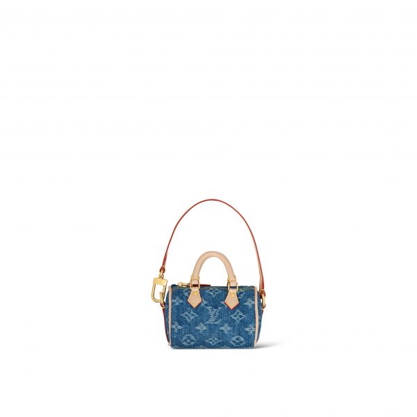 Louis Vuitton M01701 Micro Speedy Bag Charm Denim Blue